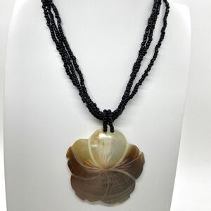 Handcrafted Abalone Shell Necklace with Seed Beads, Boho Chic Jewelry